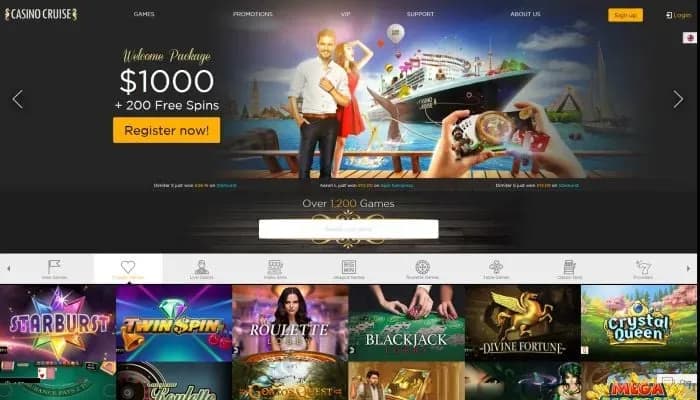 Captura del sitio web de Casino Cruise