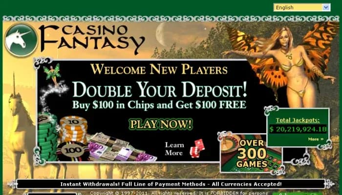 Captura del sitio web de Casino Fantasy