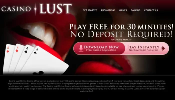 Captura del sitio web de Casino Lust
