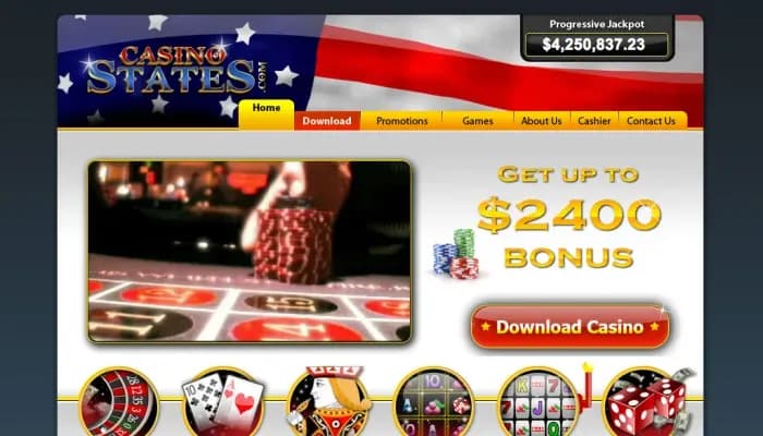 Captura del sitio web de Casino States