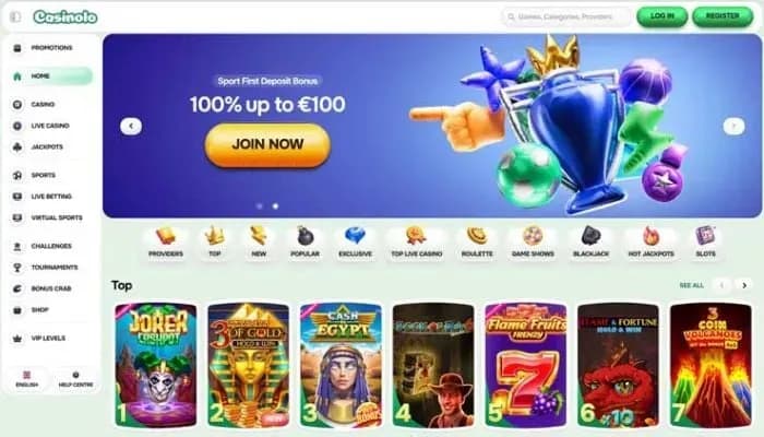 Captura del sitio web de Casinolo Casino
