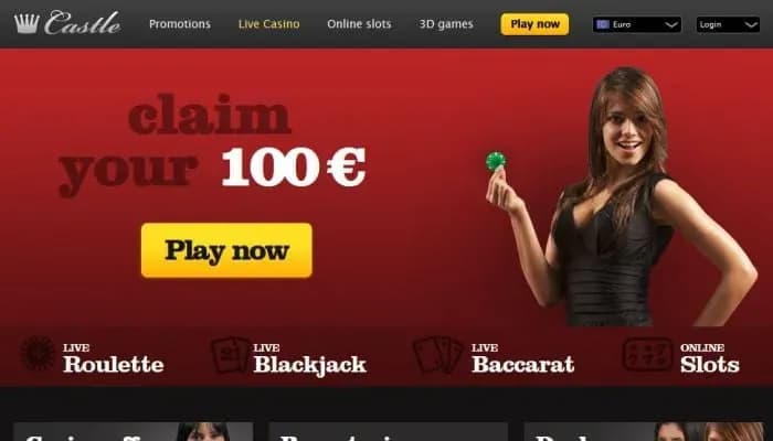 Captura del sitio web de Castle Casino