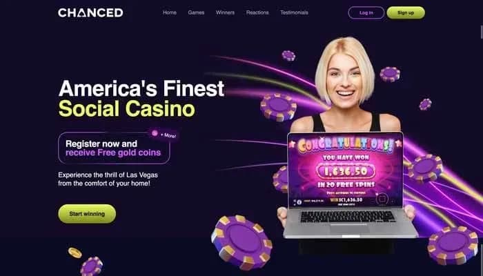 Captura del sitio web de Chanced Casino