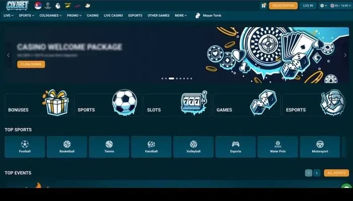 Captura del sitio web de Coldbet Casino