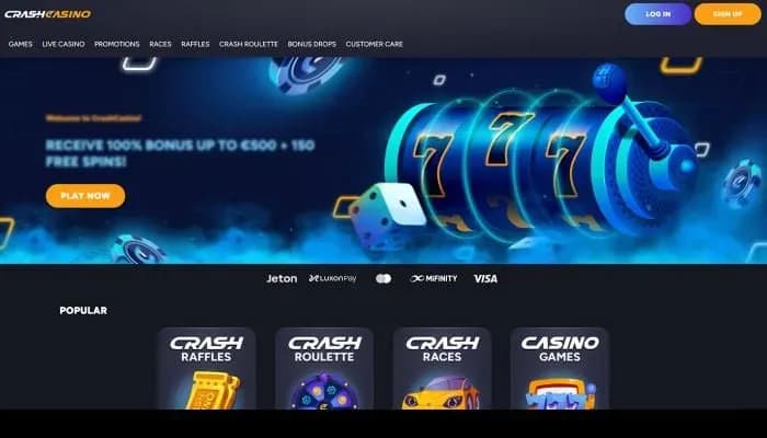 Captura del sitio web de CrashCasino