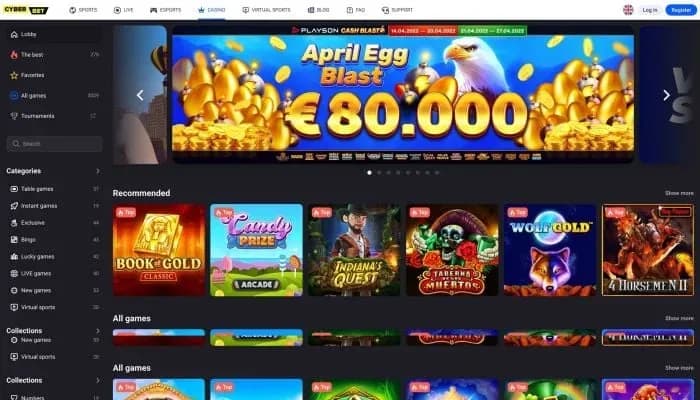 Captura del sitio web de Cyber.bet Casino