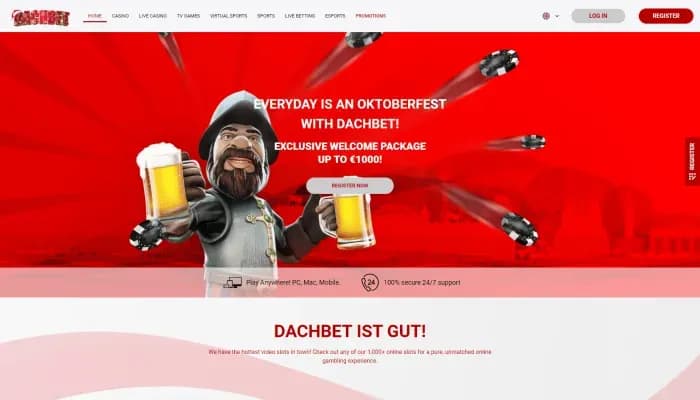 Captura del sitio web de Dachbet Casino
