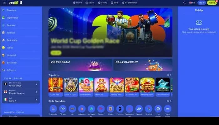 Captura del sitio web de Dashking88 Casino