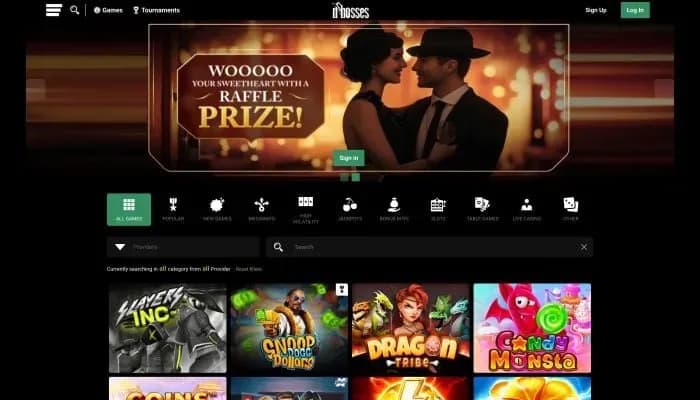 Captura del sitio web de Dbosses Casino