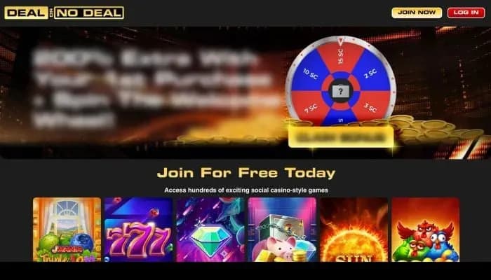 Captura del sitio web de Deal or No Deal Win Casino