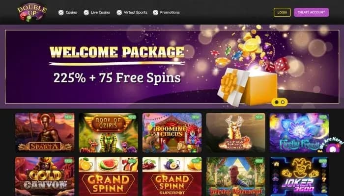 Captura del sitio web de Double Up Casino