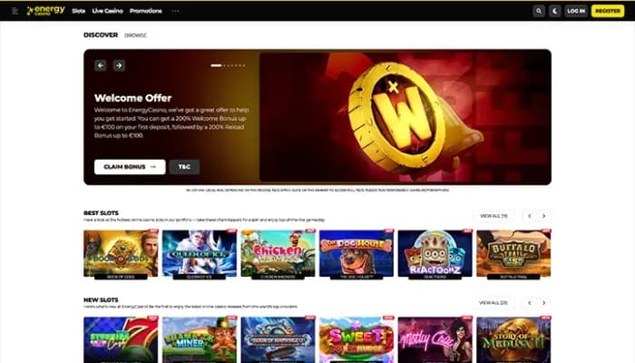 Captura del sitio web de EnergyCasino