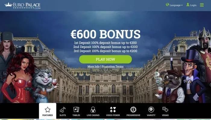 Captura del sitio web de Euro Palace Casino
