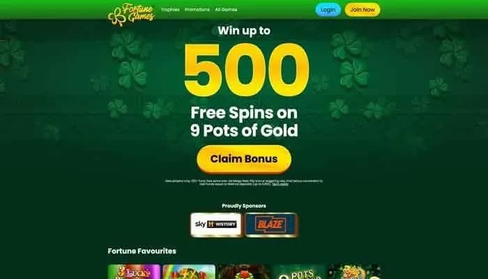 Captura del sitio web de Fortune Games Casino