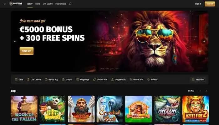 Captura del sitio web de Fortune Play Casino
