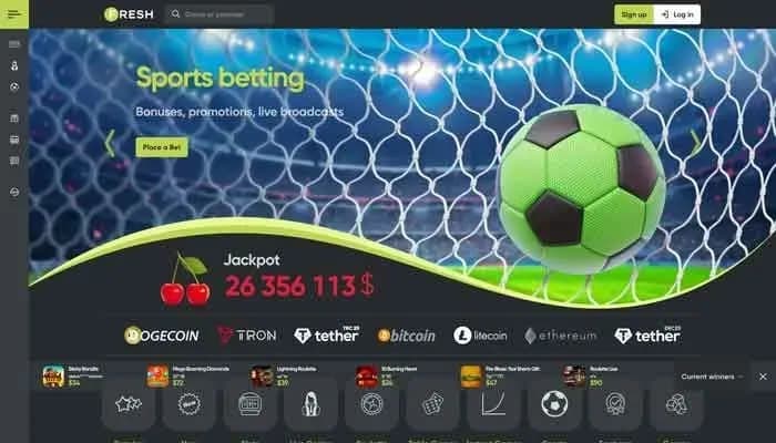 Captura del sitio web de Fresh Casino
