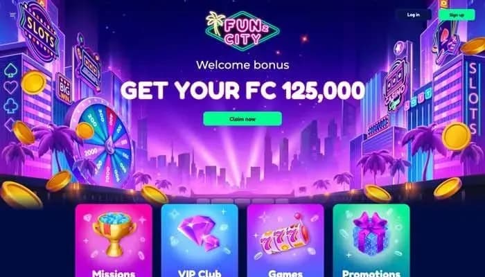 Captura del sitio web de FunzCity Casino