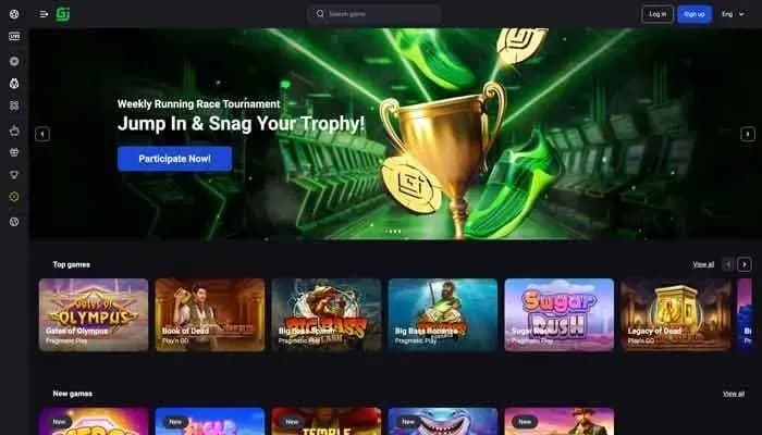 Captura del sitio web de GJ Casino