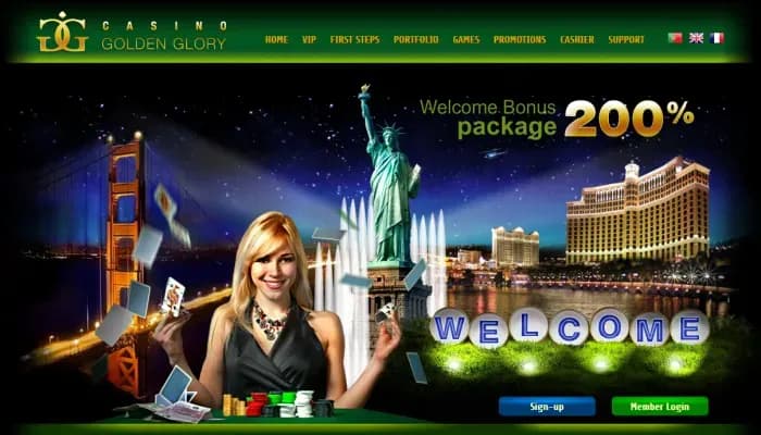 Captura del sitio web de Golden Glory Casino