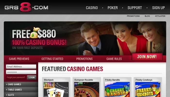 Captura del sitio web de GR88 Casino