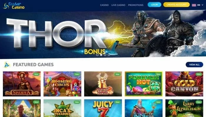 Captura del sitio web de Gudar Casino
