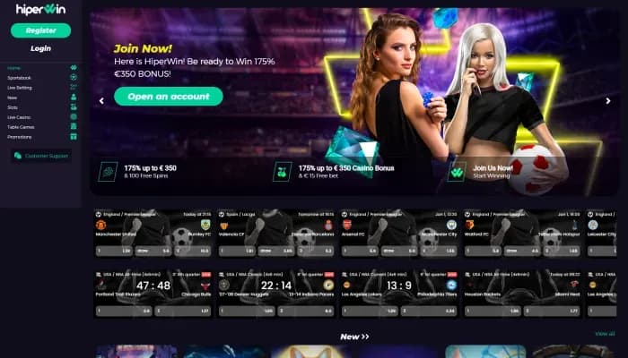Captura del sitio web de Hiperwin Casino