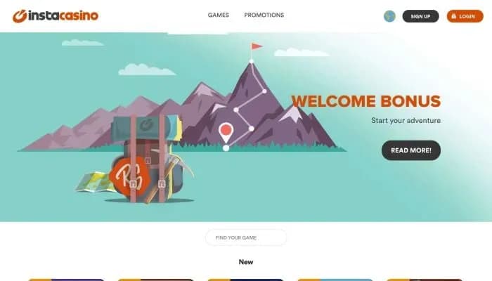 Captura del sitio web de InstaCasino
