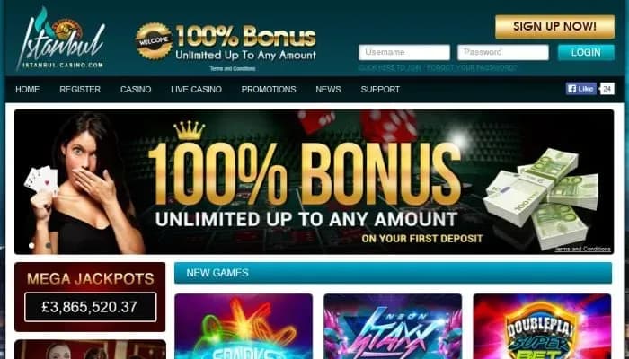 Captura del sitio web de Istanbul Casino