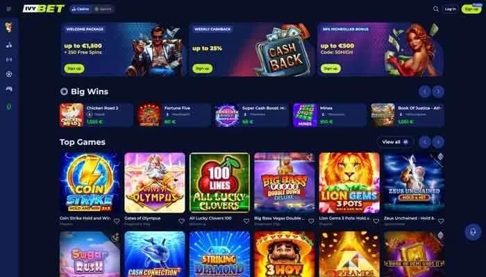 Captura del sitio web de Ivybet Casino