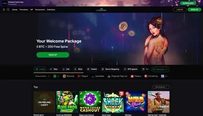 Captura del sitio web de KatsuBet Casino