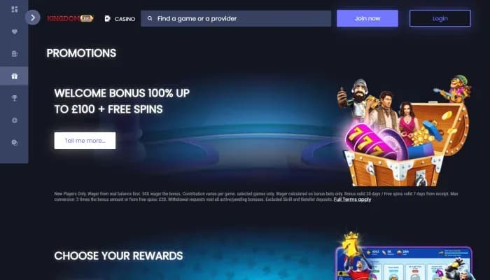 Captura del sitio web de KingdomAce Casino