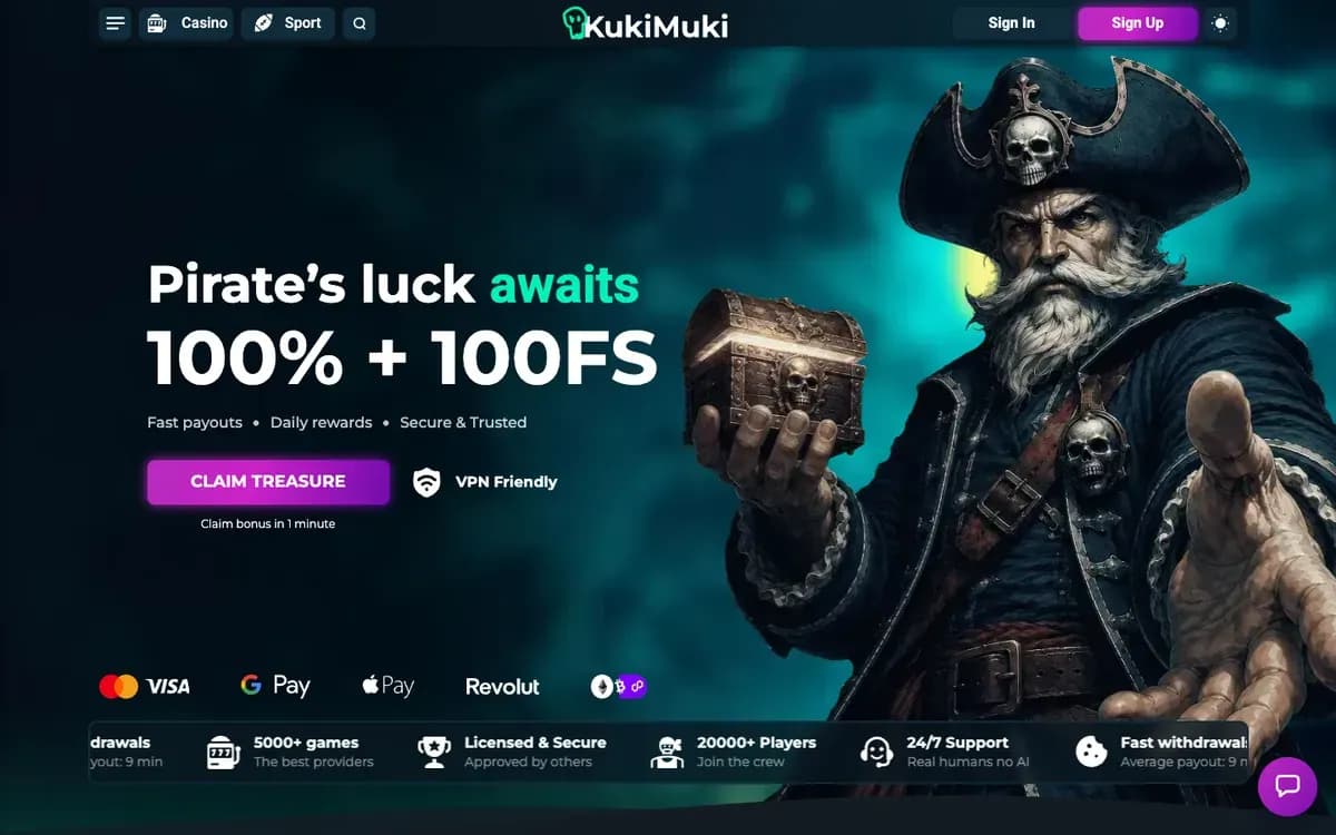Captura del sitio web de KukiMuki Casino