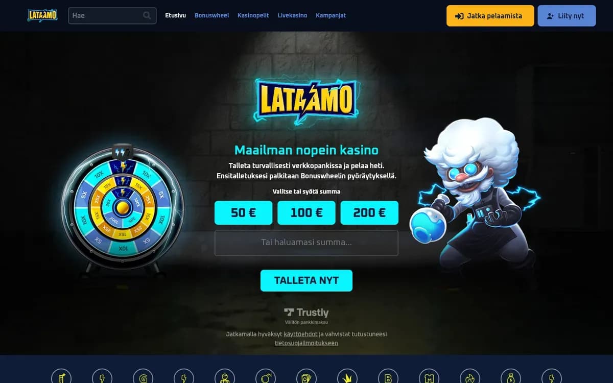 Captura del sitio web de Lataamo Casino