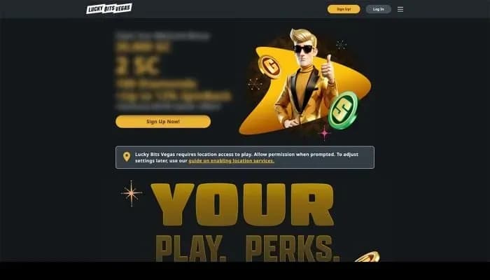 Captura del sitio web de Lucky Bits Vegas Casino