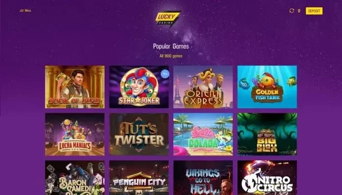 Captura del sitio web de Lucky Casino
