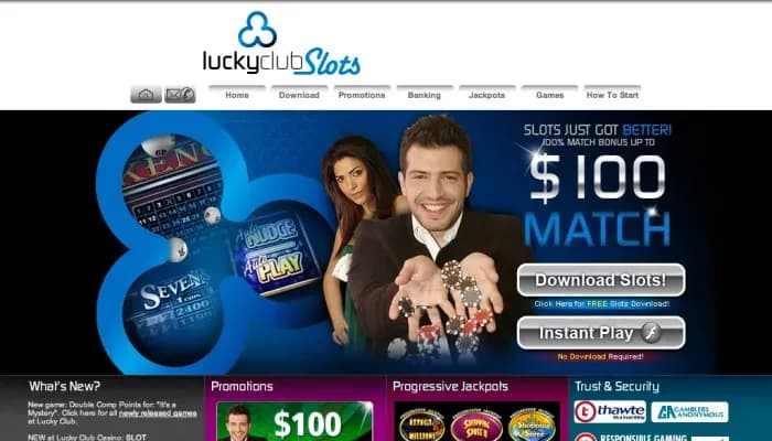 Captura del sitio web de Lucky Club Slots
