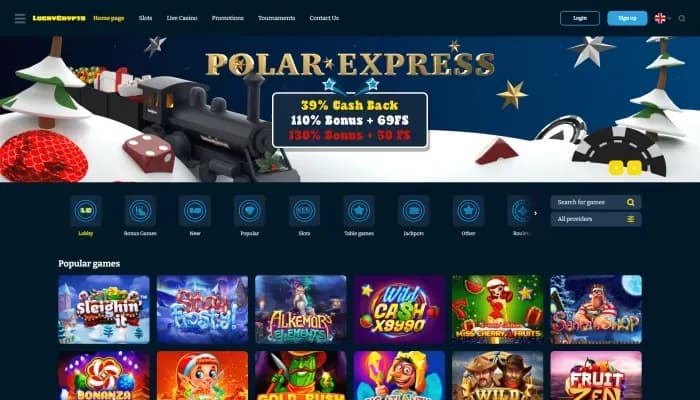 Captura del sitio web de Lucky Crypto Casino