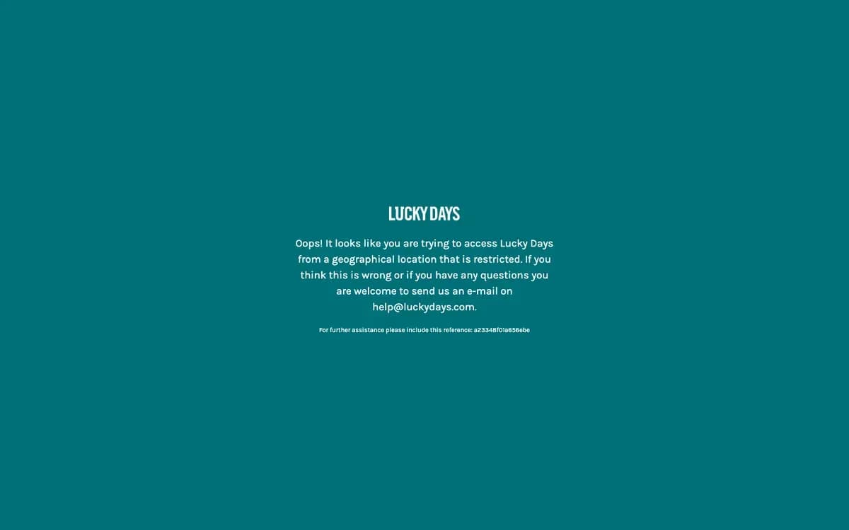 Captura del sitio web de Lucky Days Casino