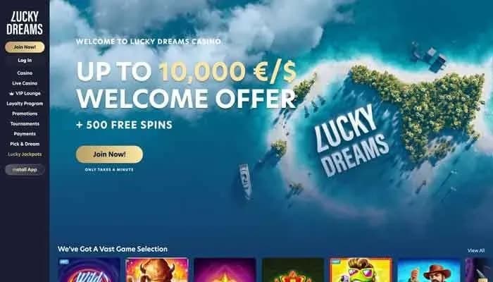 Captura del sitio web de Lucky Dreams Casino