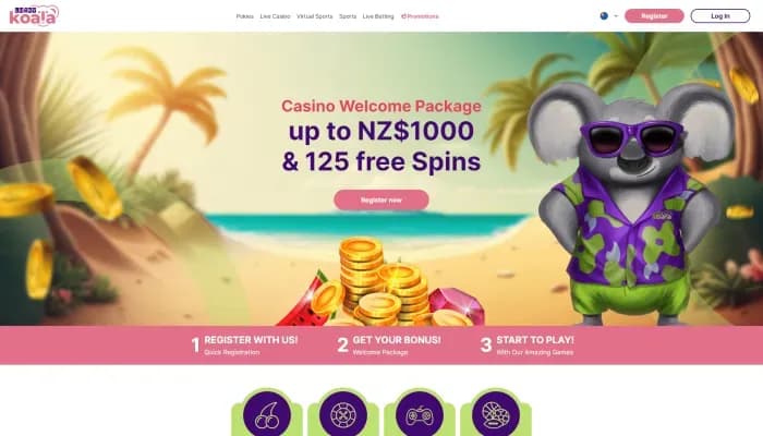 Captura del sitio web de Lucky Koala Casino
