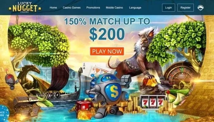 Captura del sitio web de Lucky Nugget Casino