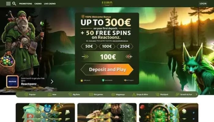 Captura del sitio web de Lumo Casino