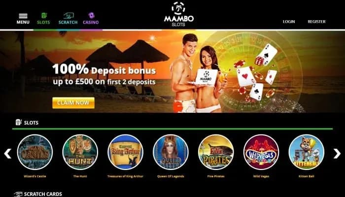 Captura del sitio web de Mambo Slots Casino