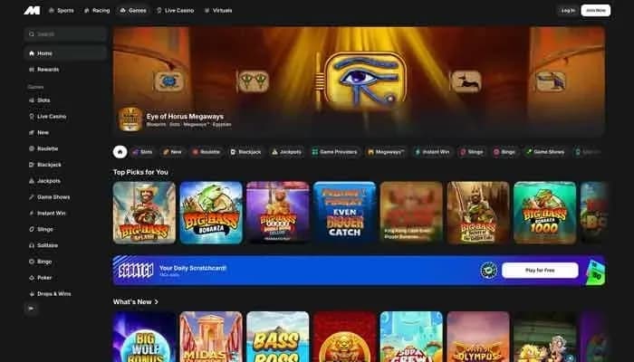 Captura del sitio web de Midnite Casino