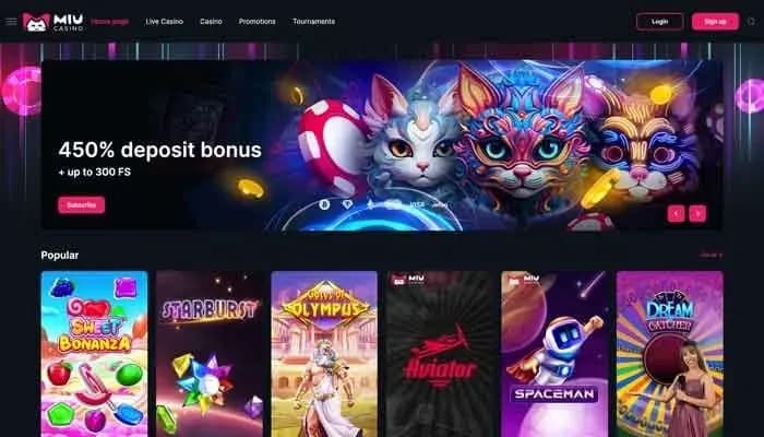 Captura del sitio web de MiuCasino