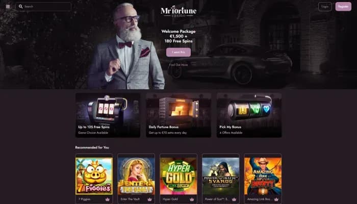 Captura del sitio web de Mr Fortune Casino