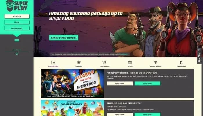 Captura del sitio web de Mr SuperPlay Casino