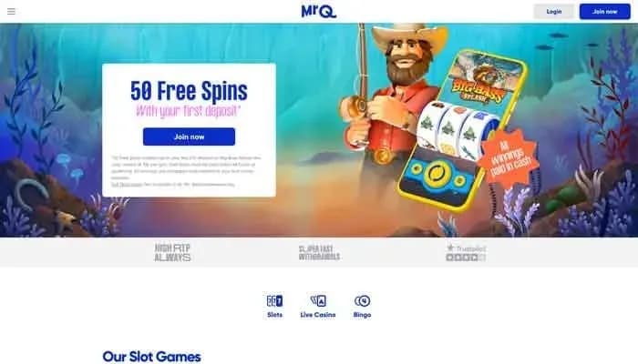 Captura del sitio web de MrQ Casino