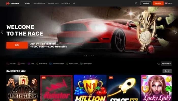 Captura del sitio web de N1 Casino