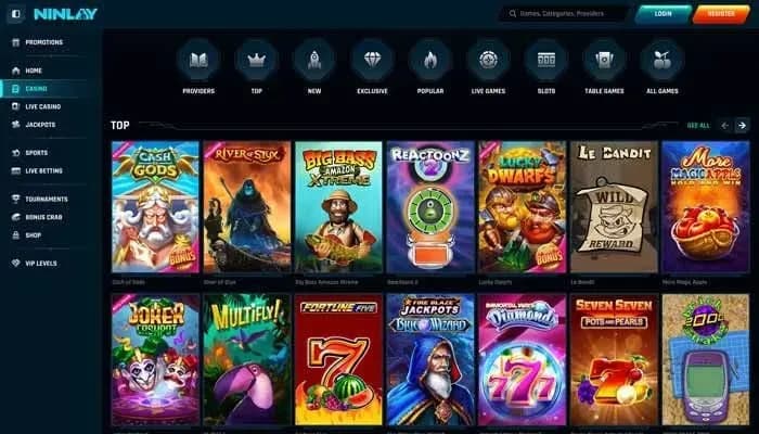 Captura del sitio web de Ninlay Casino